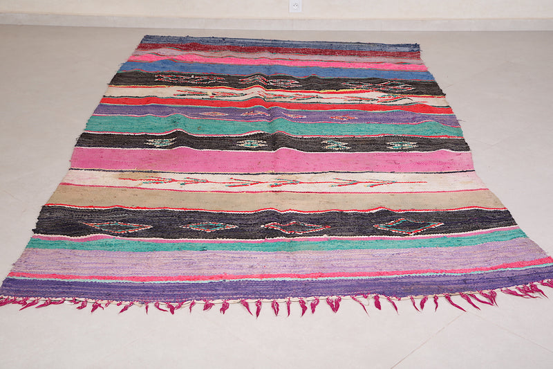 BOUCHEROUITE Moroccan kilim 5.9 FT X 9.6 FT