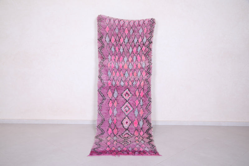 Purple Moroccan Runner Rug 2.8 X 8.5 Feet