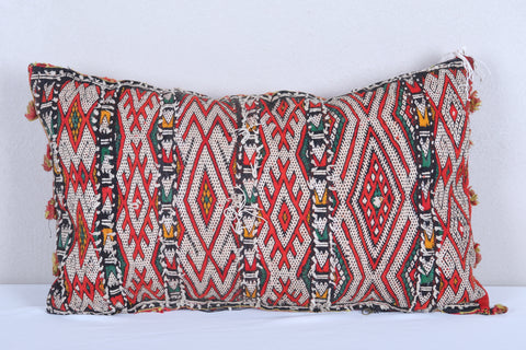 Vintage moroccan handwoven kilim pillow 14.1 INCHES X 22.8 INCHES