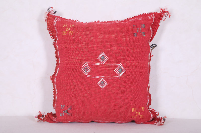 Red Moroccan pillow 16.9 INCHES X 18.1 INCHES