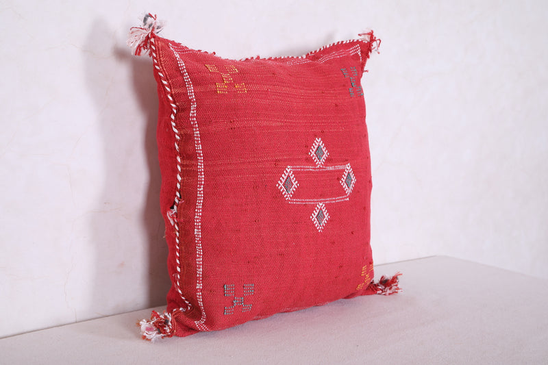 Red Moroccan pillow 16.9 INCHES X 18.1 INCHES