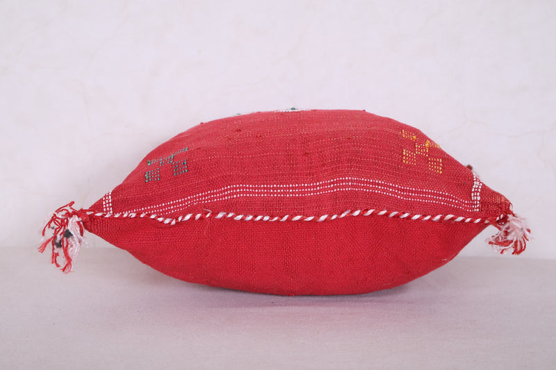 Red Moroccan pillow 16.9 INCHES X 18.1 INCHES