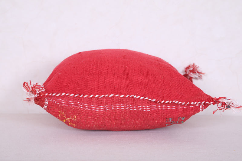 Red Moroccan pillow 16.9 INCHES X 18.1 INCHES