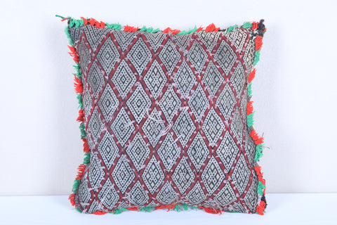 Vintage moroccan handwoven kilim pillow 14.9 INCHES X 15.7 INCHES