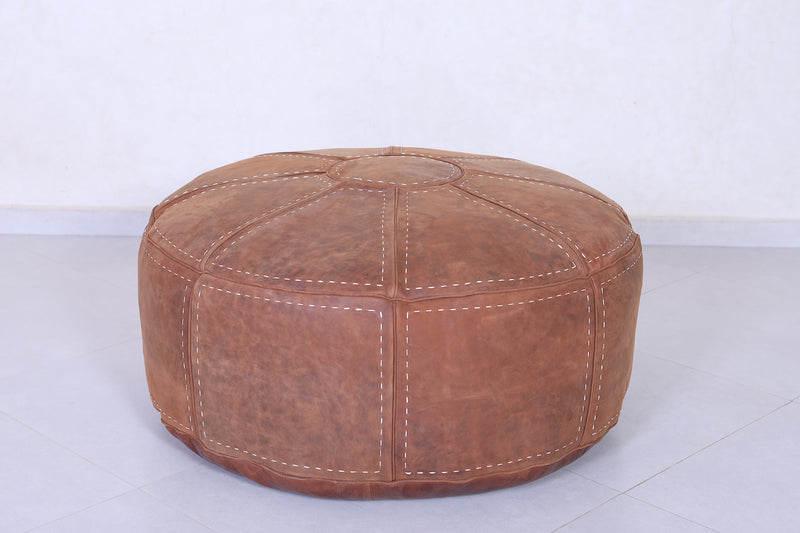 Moroccan Leather Pouf - Handmade Moroccan Pouf - 