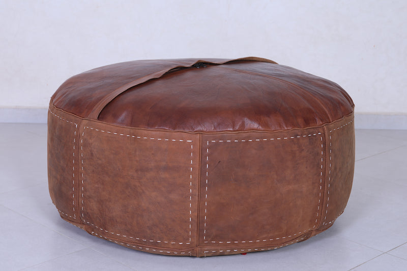 Moroccan Leather Pouf - Handmade Moroccan Pouf - 