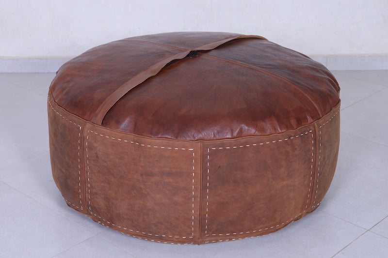 Moroccan Leather Pouf - Handmade Moroccan Pouf - 