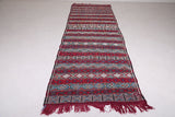 Vintage moroccan handwoven kilim runner rug 3.9 FT X 12 FT