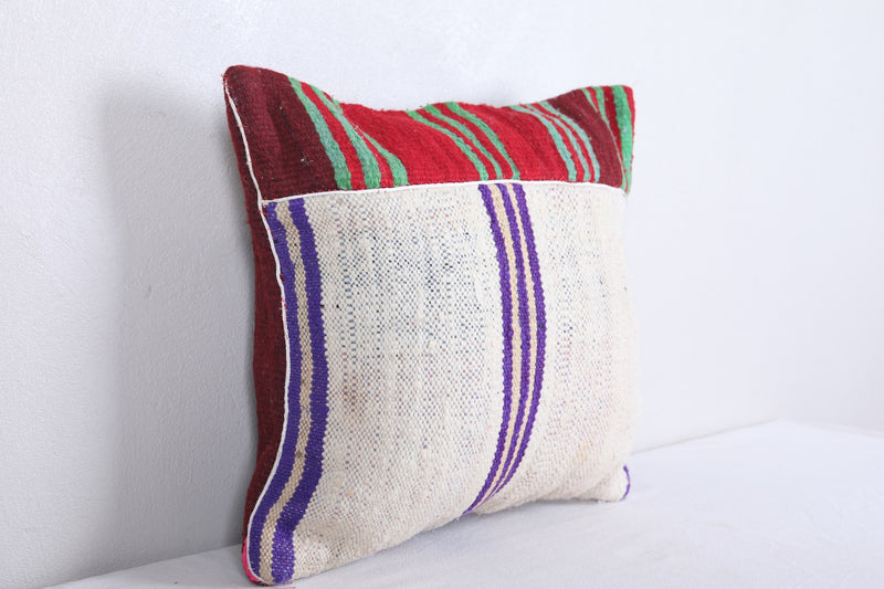 Vintage moroccan handwoven kilim pillow 16.1 INCHES X 18.1 INCHES - kilim pillow