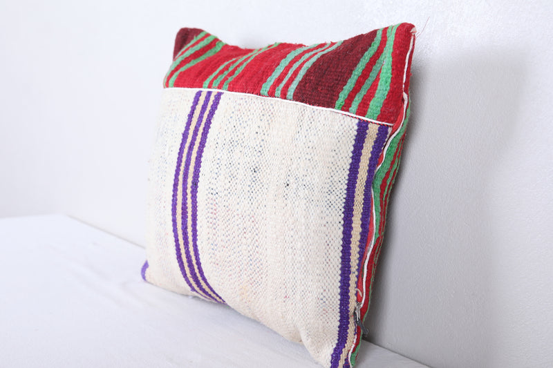 Vintage moroccan handwoven kilim pillow 16.1 INCHES X 18.1 INCHES - kilim pillow