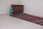 Vintage moroccan handwoven kilim runner rug 3.9 FT X 12 FT