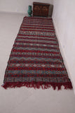 Vintage moroccan handwoven kilim runner rug 3.9 FT X 12 FT