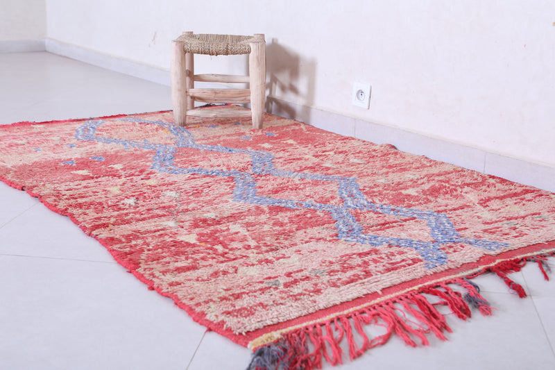 Vintage berber red rug 4 X 6.3 Feet