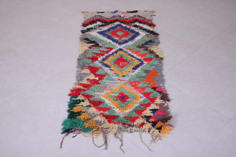 Boucherouite runner rug 2.1 X 5.1 Feet