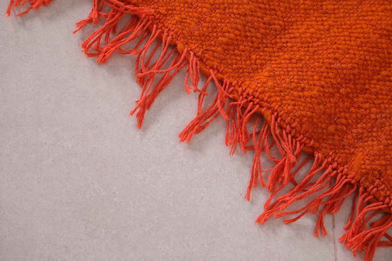 Orange Moroccan Kilim Rug 3 X 4.9 Feet