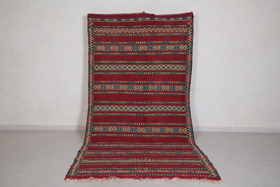 Vintage Zemour kilim rug 5.1 ft x 10.4 ft