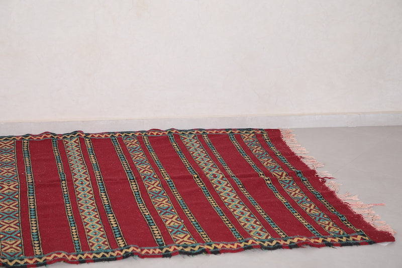 Vintage Zemour kilim rug 5.1 ft x 10.4 ft