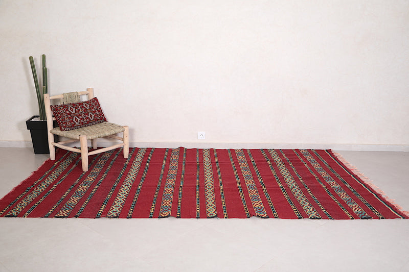 Handwoven bohemian kilim rug 5.9 ft x 10.2 ft