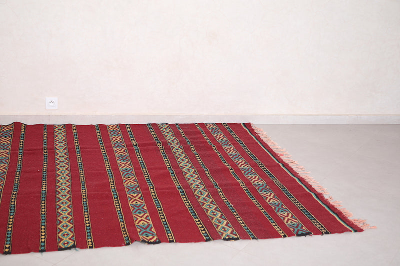 Handwoven bohemian kilim rug 5.9 ft x 10.2 ft