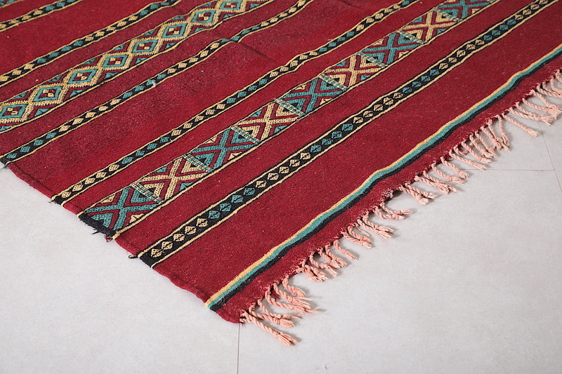 Handwoven bohemian kilim rug 5.9 ft x 10.2 ft