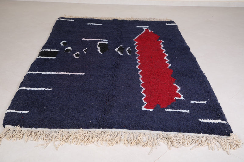 Dark Blue azilal rug 5.2 X 8 Feet