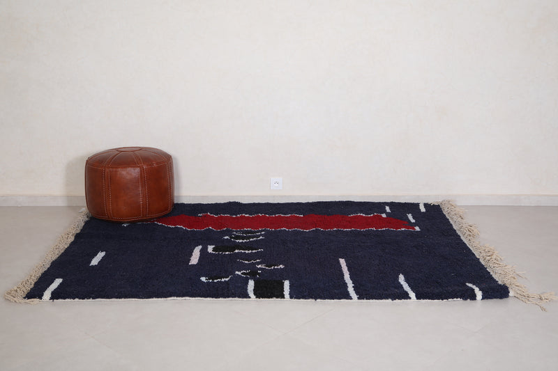 Dark Blue azilal rug 5.2 X 8 Feet