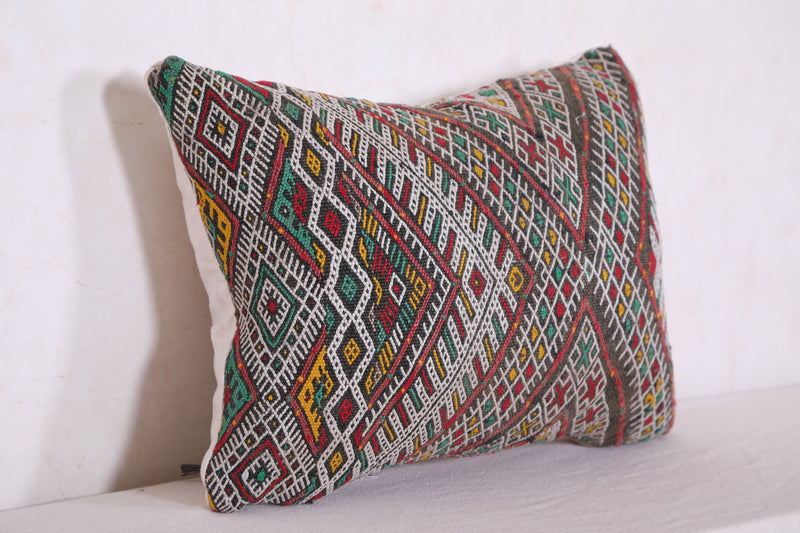 Vintage moroccan kilim pillow 13.3 INCHES X 18.8 INCHES