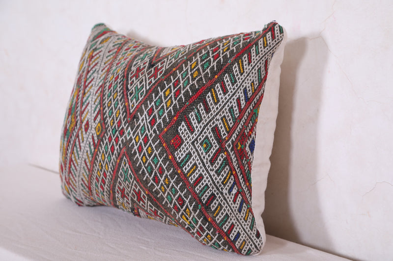 Vintage moroccan kilim pillow 13.3 INCHES X 18.8 INCHES