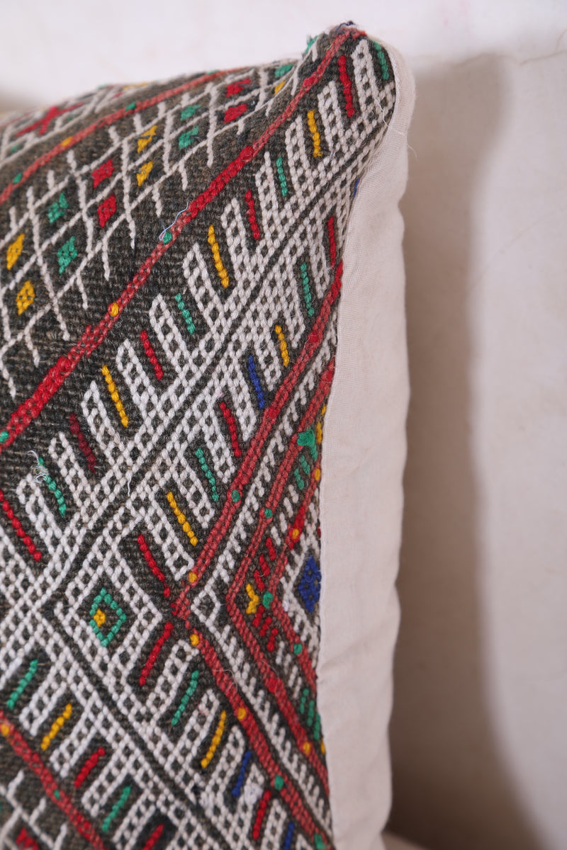 Vintage moroccan kilim pillow 13.3 INCHES X 18.8 INCHES