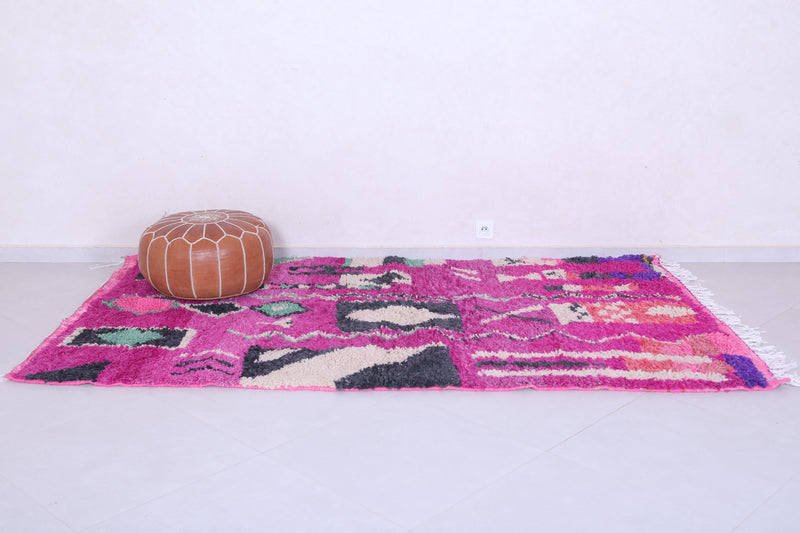 Colourful handmade moroccan berber contemporary rug 4.9 FT X 8.7 FT