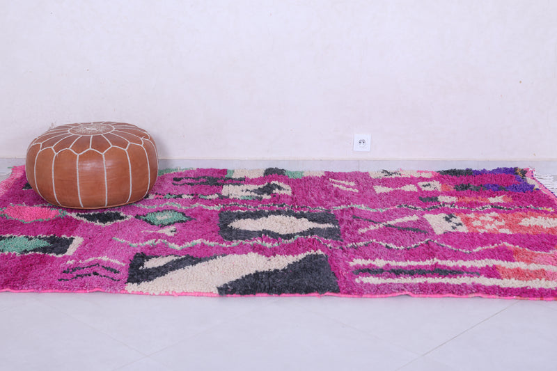 Colourful handmade moroccan berber contemporary rug 4.9 FT X 8.7 FT