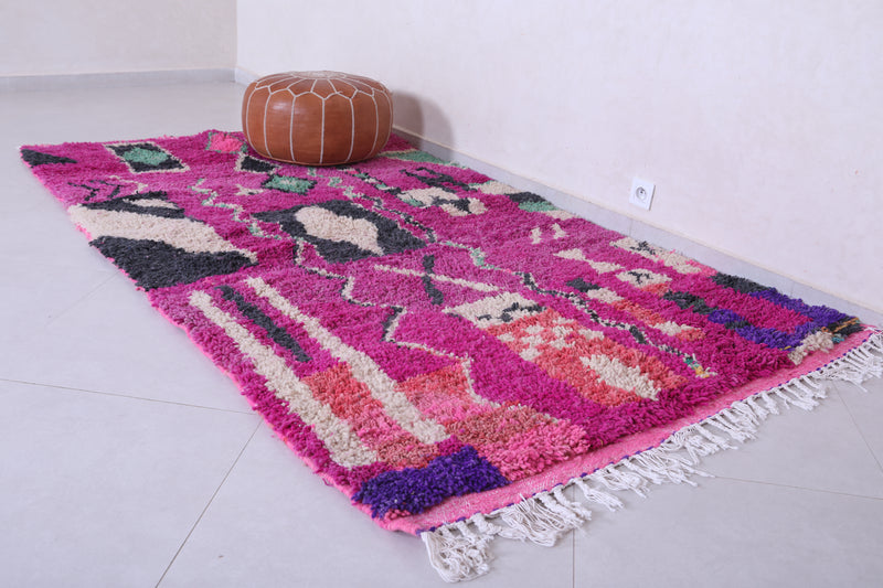 Colourful handmade moroccan berber contemporary rug 4.9 FT X 8.7 FT