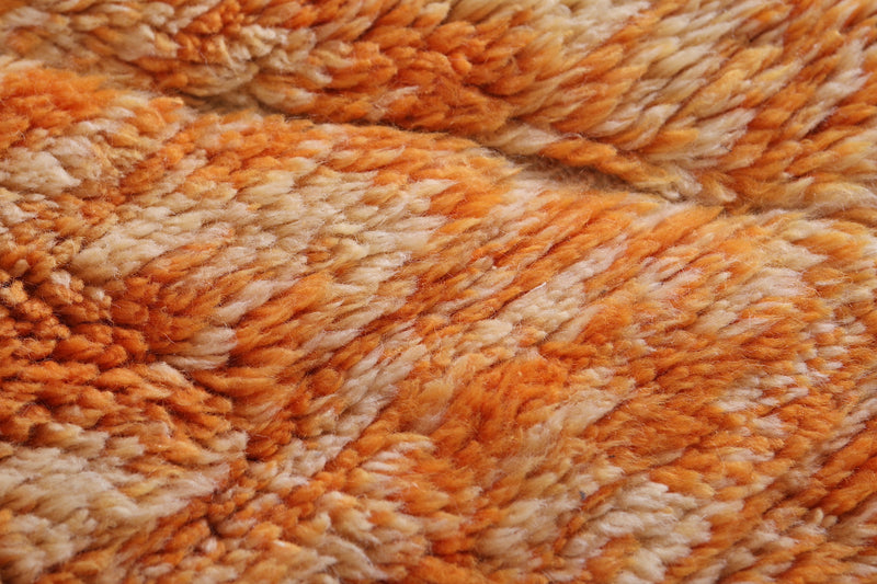 Custom Orange Moroccan rug - Handmade Moroccan rug shag