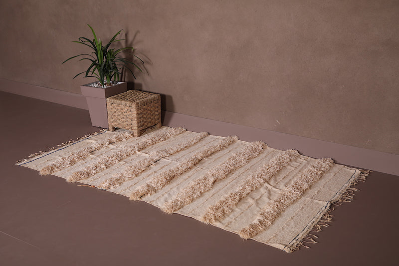 Long Moroccan blanket rug 4.1 FT X 7 FT