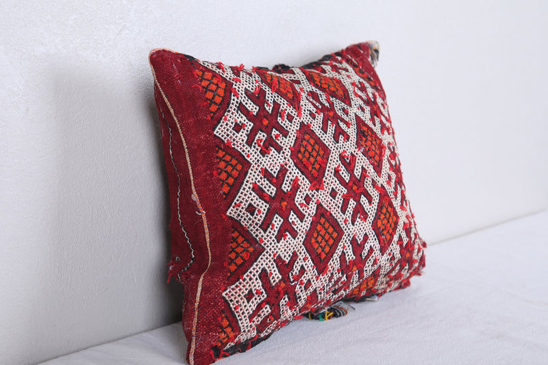 Vintage moroccan handwoven kilim pillow 11.8 INCHES X 13.7 INCHES - kilim pillow