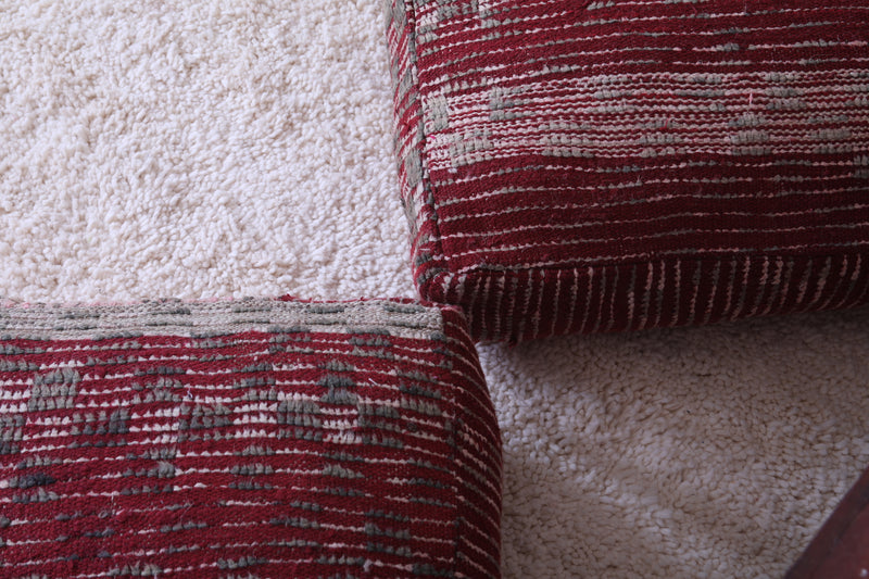 Two moroccan handmade ottoman poufs