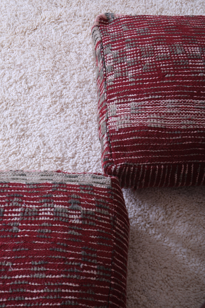 Two moroccan handmade ottoman poufs