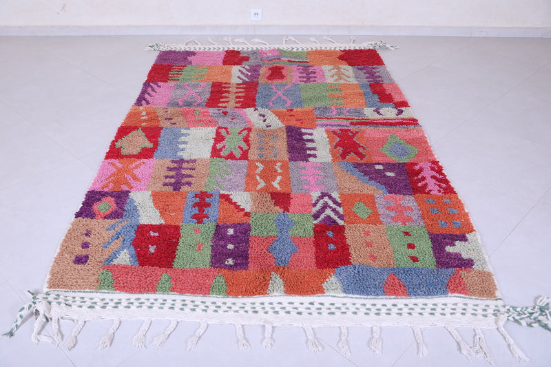 Colourful handmade moroccan berber rug 5.4 FT X 8.9 FT