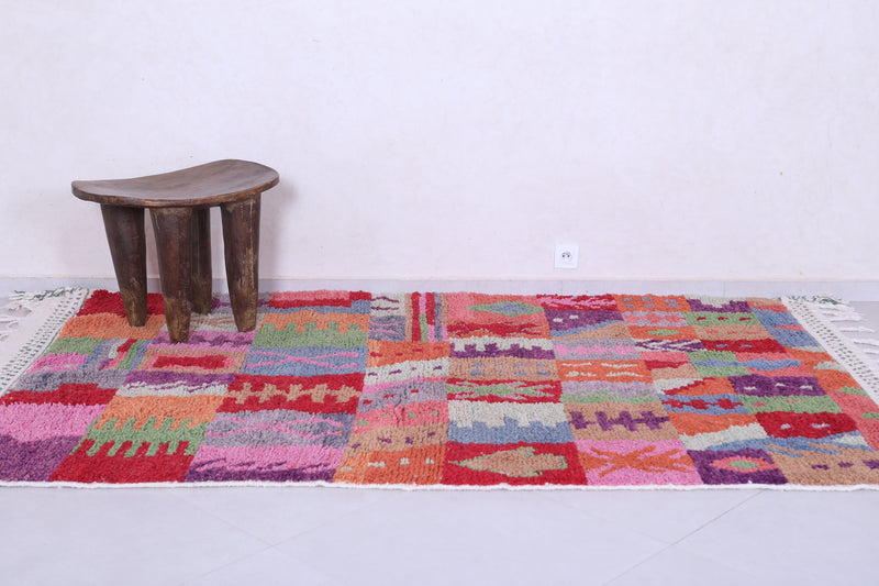 Colourful handmade moroccan berber rug 5.4 FT X 8.9 FT