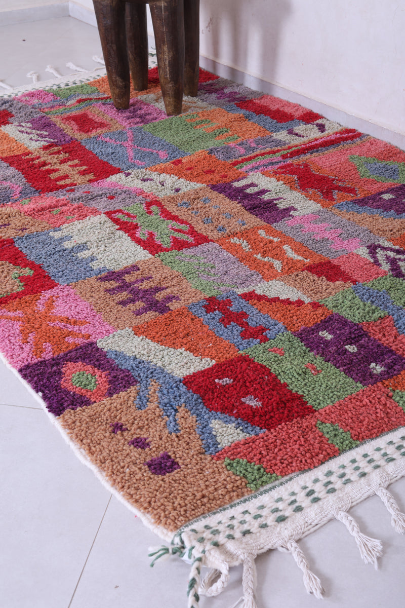 Colourful handmade moroccan berber rug 5.4 FT X 8.9 FT