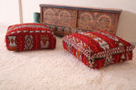 Two Hand knotted Moroccan Kilim Poufs