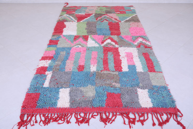 Colourful handmade moroccan berber rug 4.8 FT X 9.1 FT