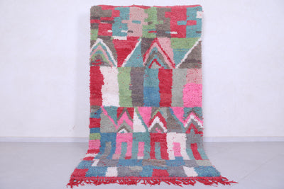 Colourful handmade moroccan berber rug 4.8 FT X 9.1 FT