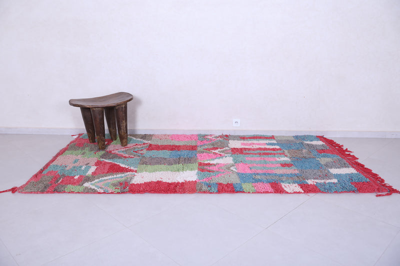 Colourful handmade moroccan berber rug 4.8 FT X 9.1 FT