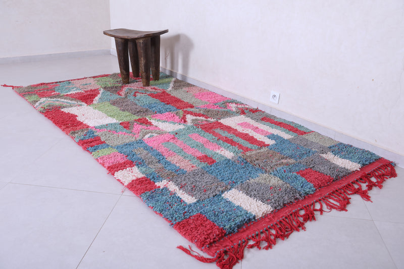 Colourful handmade moroccan berber rug 4.8 FT X 9.1 FT