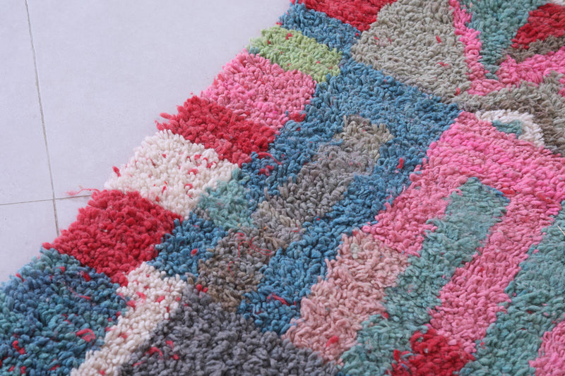 Colourful handmade moroccan berber rug 4.8 FT X 9.1 FT