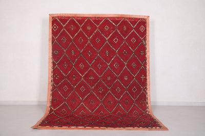 Crimson Red Morrocan rug 6.1 FT X 8.9 FT