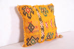 Yellow Moroccan pillow 14.5 INCHES X 15.3 INCHES