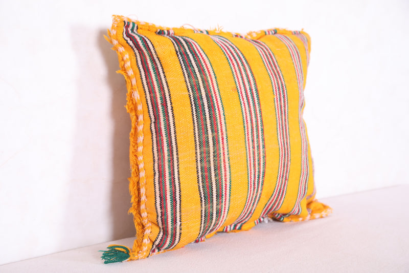 Yellow Moroccan pillow 14.5 INCHES X 15.3 INCHES