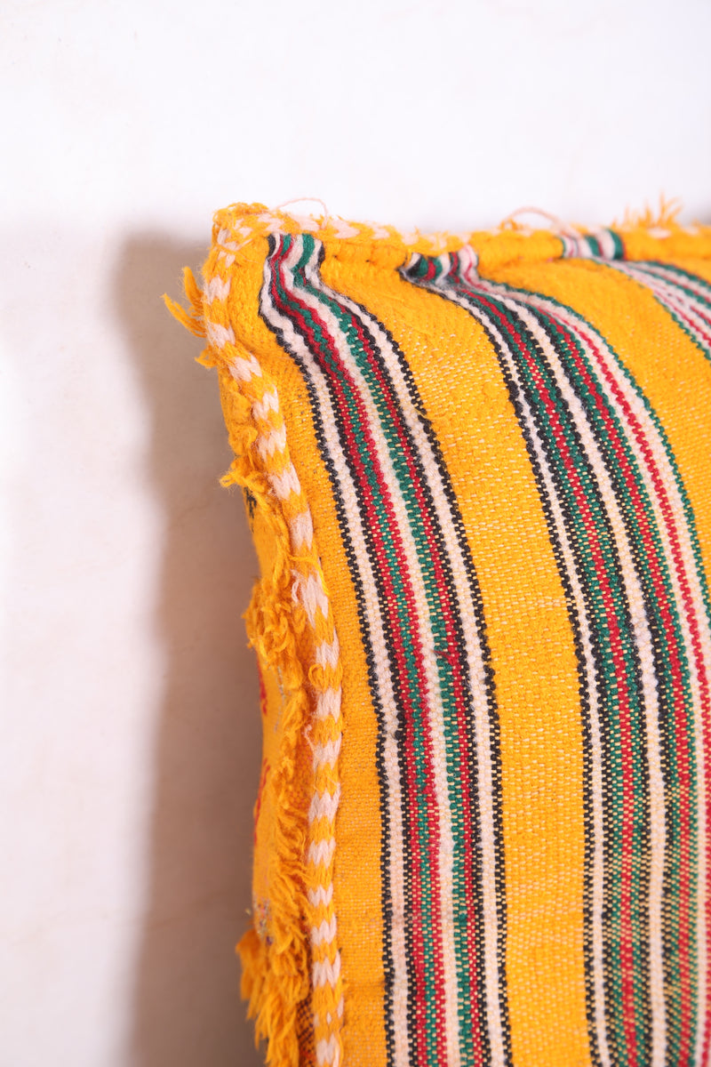 Yellow Moroccan pillow 14.5 INCHES X 15.3 INCHES